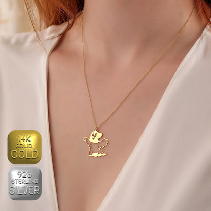 Sterling Silver Ghost Necklace, Spooky Halloween Pendant