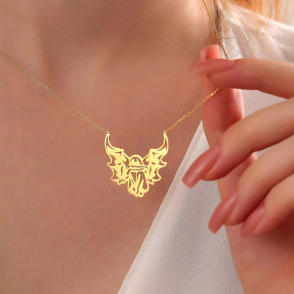 Fallen Angel Necklace: Gothic Halloween Jewelry, Sterling Silver or 14K Gold