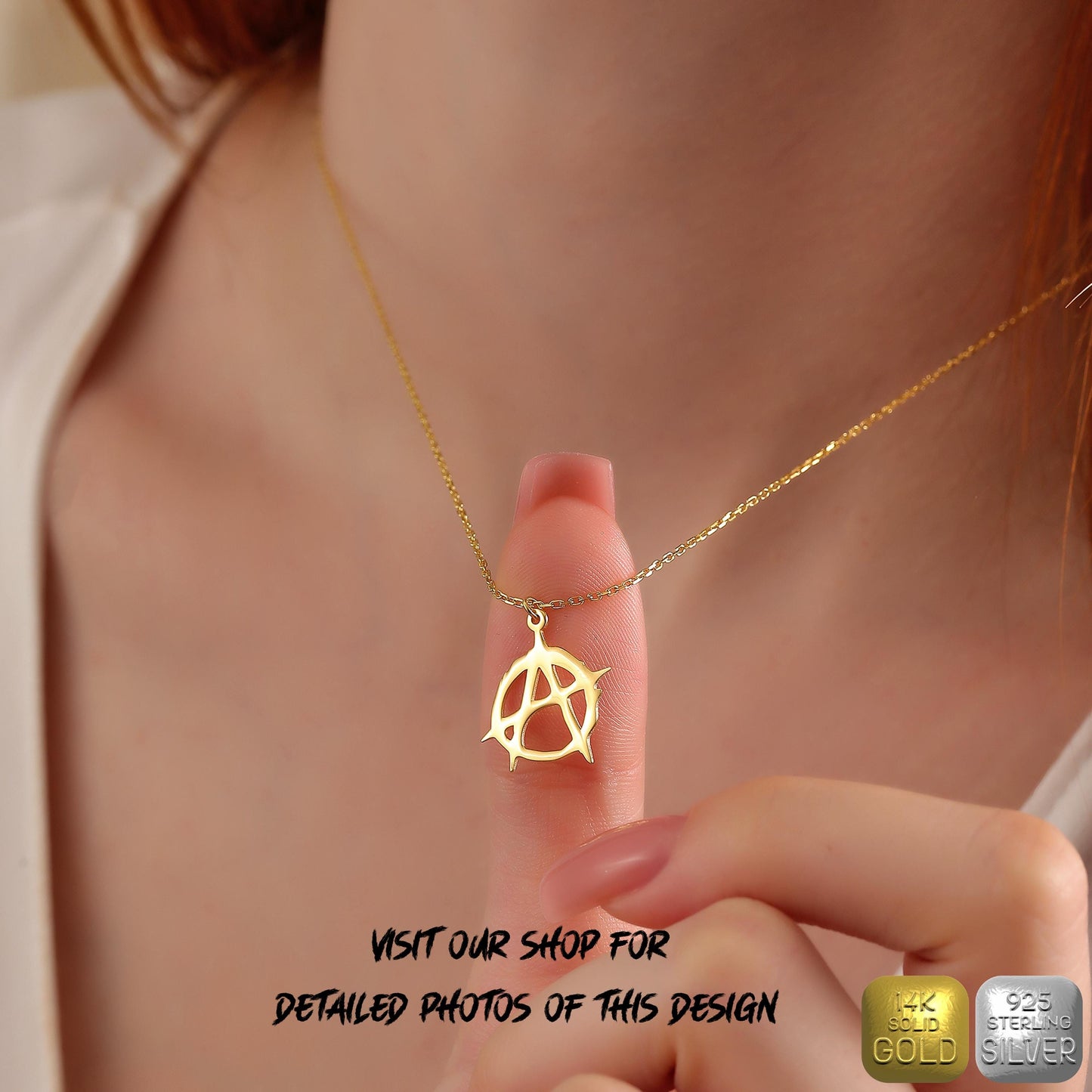 Fallen Angel Necklace: Gothic Halloween Jewelry, Sterling Silver or 14K Gold