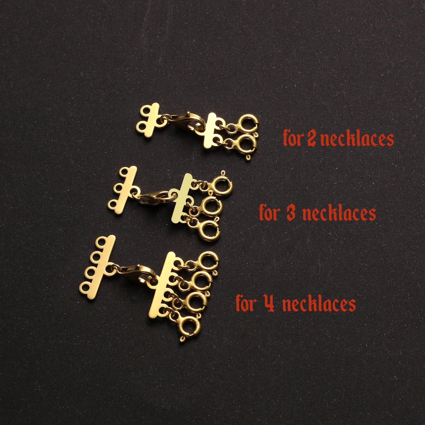 14K Gold Necklace Detangler: Sterling Silver Layered Clasp