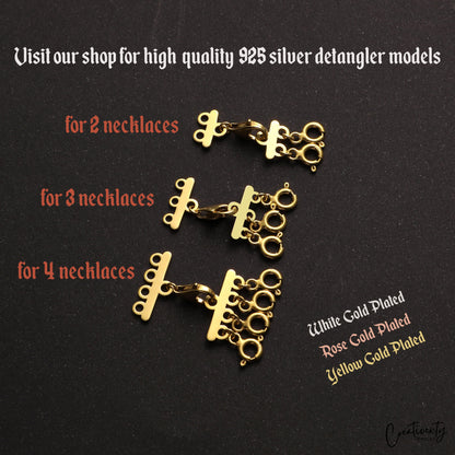 14K Solid Gold Necklace Extender: Yellow, White, Rose Gold