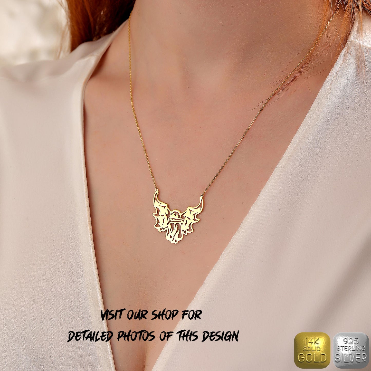 Sigil of Lucifer Necklace, Gothic 925 Silver or Gold Jewelry