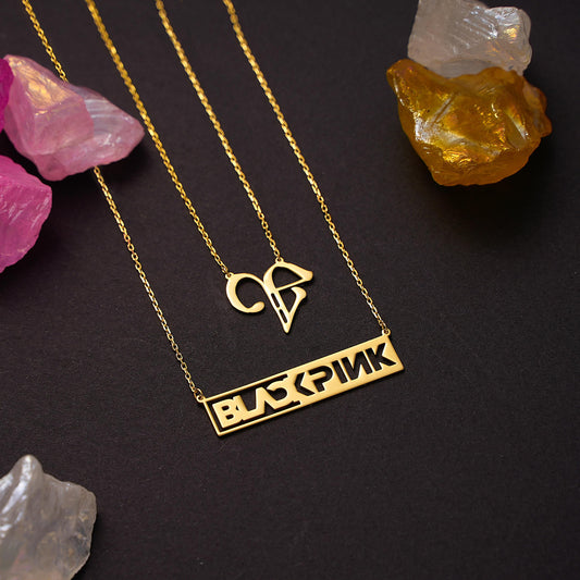Cute Blackpink Heart Necklace, Minimalist Kpop Jewelry, Tiny Korean Pendant, Gold and Silver Gift, y2k Necklace, Christmas Gift, Handmade