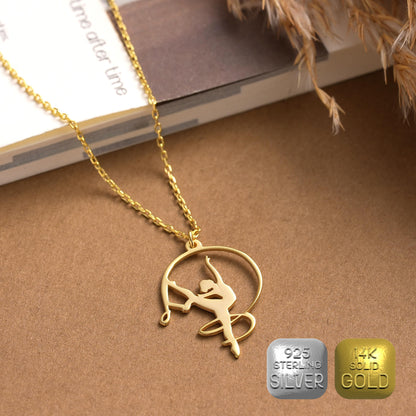 Ballerina Necklace: Sterling Silver Dancer Pendant, Dance Student Gift