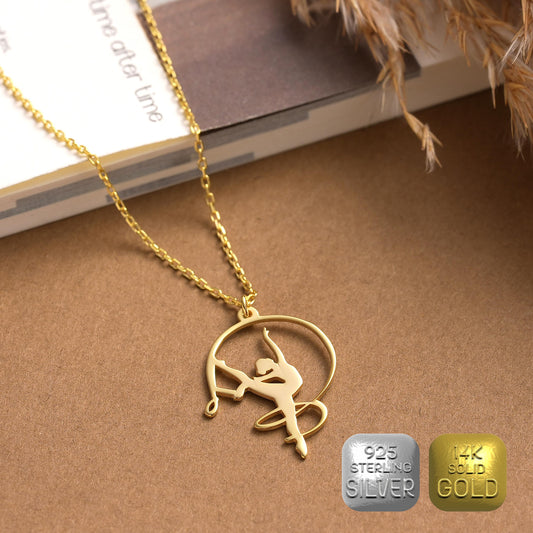 Ballerina Necklace: Sterling Silver Dancer Pendant, Dance Student Gift