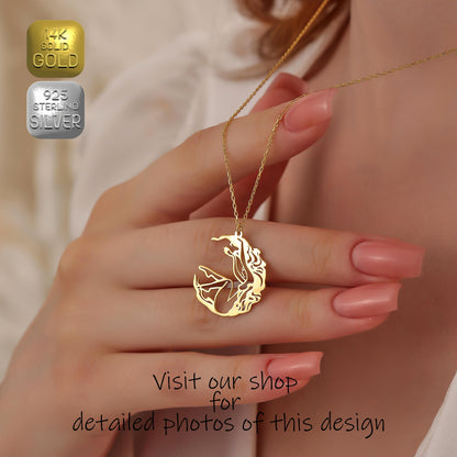 Sterling Silver Fairymoon Necklace: Japanese Y2K Pendant