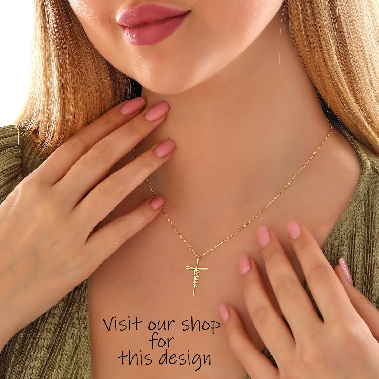 Dainty Cross Necklace: Sterling Silver or 14K Gold Pendant