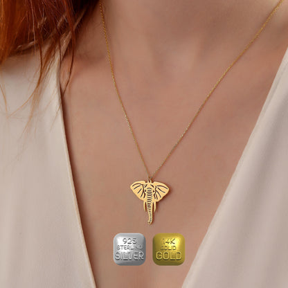 Sterling Silver Elephant Pendant Necklace: Dainty Animal Jewelry