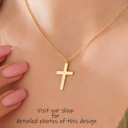 Sterling Silver Jesus Cross Necklace: Minimalist Handmade Pendant