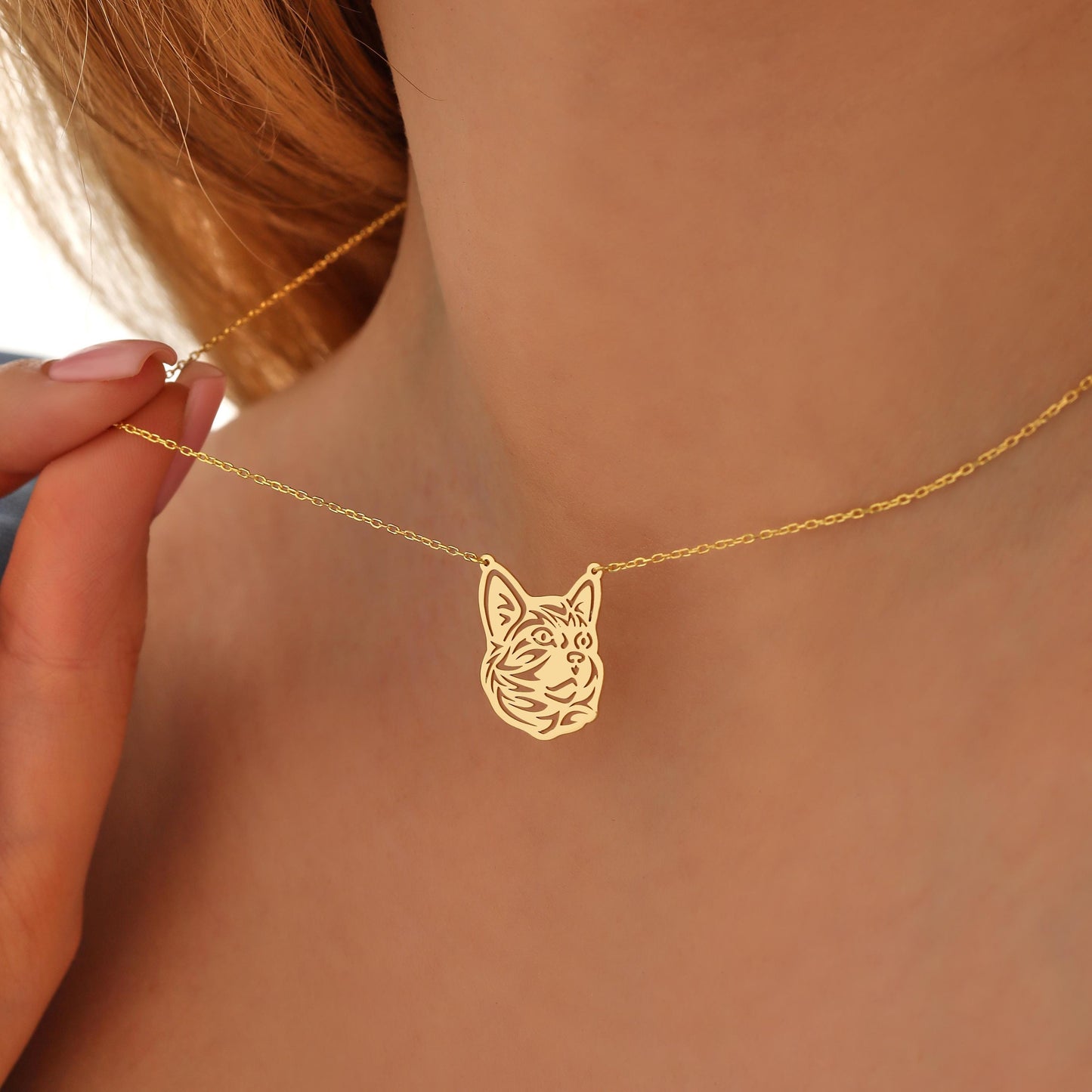 Personalized Pet Name Necklace: Sterling Silver Cat or Dog Pendant