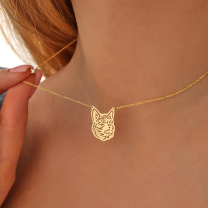 Personalized Pet Name Necklace: Sterling Silver Cat or Dog Pendant