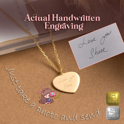 Personalized Double Heart Necklace: Sterling Silver or Gold Custom Pendant