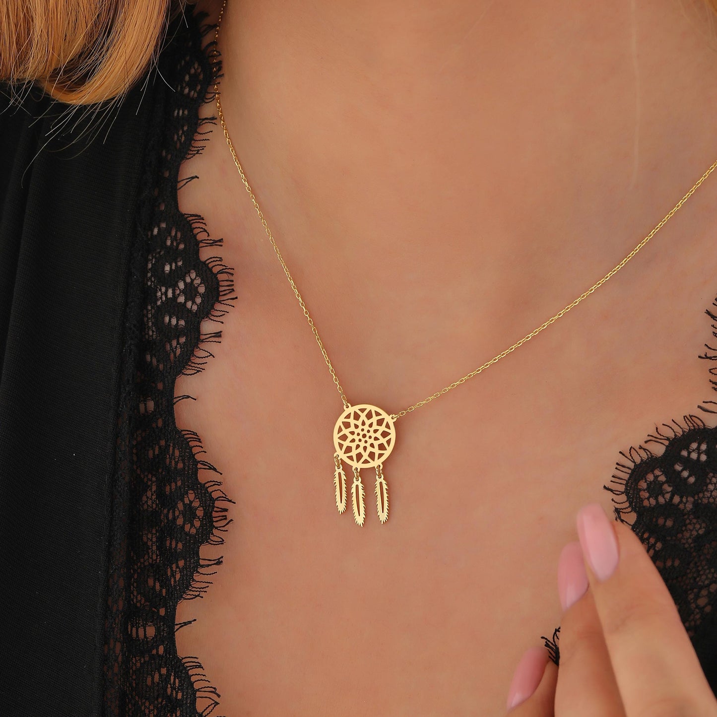 Sterling Silver Dreamcatcher Necklace: Bohemian Charm Pendant