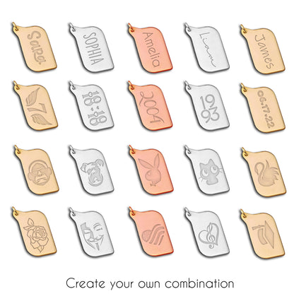 Personalized Name Tag Necklace: Sterling Silver or Solid Gold Pendant