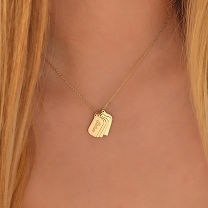 Personalized Name Tag Necklace: Sterling Silver or Solid Gold Pendant