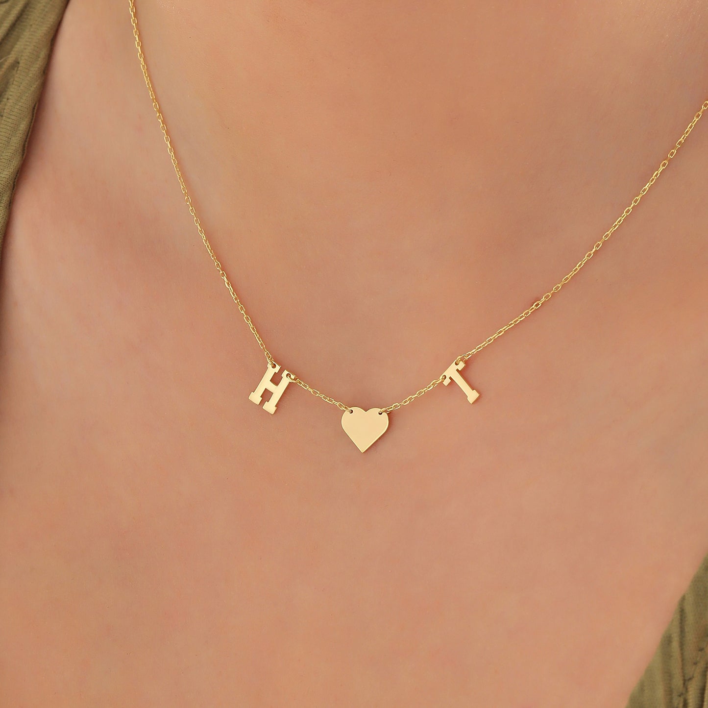 Personalized Initial Necklace: Sterling Silver, Gold Letter Jewelry