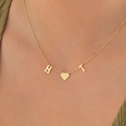 Personalized Initial Necklace: Sterling Silver, Gold Letter Jewelry