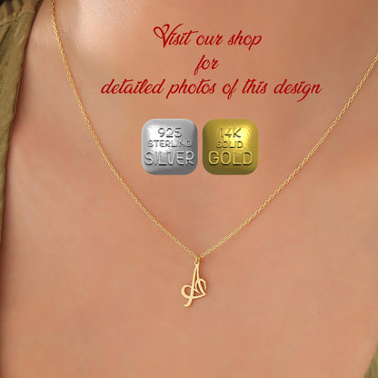Personalized Initial Necklace: Dainty Sterling Silver Custom Letter Jewelry