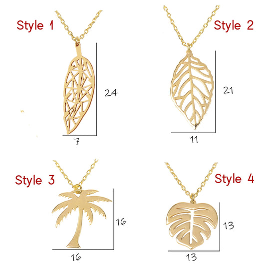 Gold Leaf Necklace, Brass, Handmade Pendant