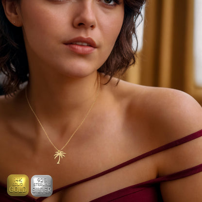 Gold Leaf Necklace, 925 Sterling Silver, Handmade Pendant