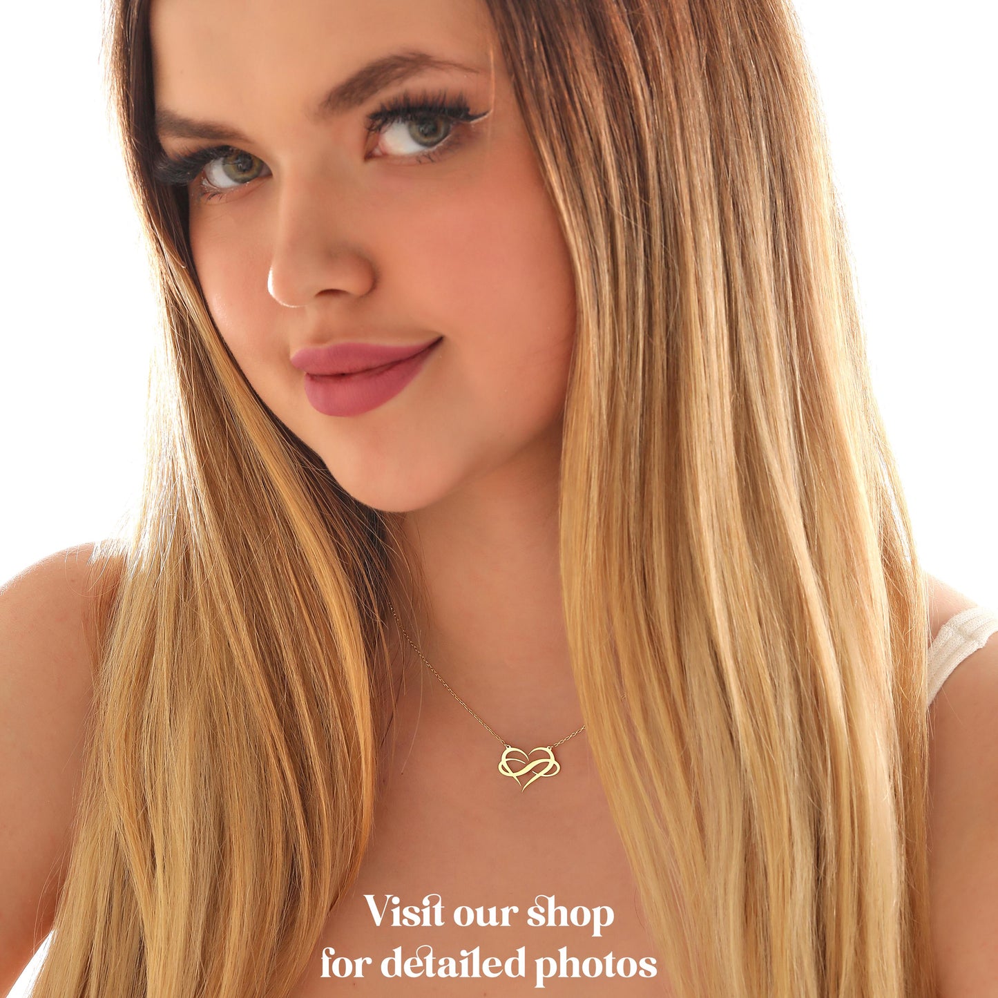 Sterling Silver Heart Necklace: Dainty Charm Pendant, Gold or Silver