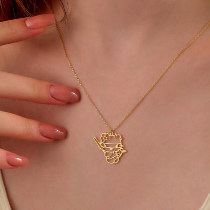 Halloween 925 Sterling Silver Necklace, Gold Plated, Custom Goth Jewelry