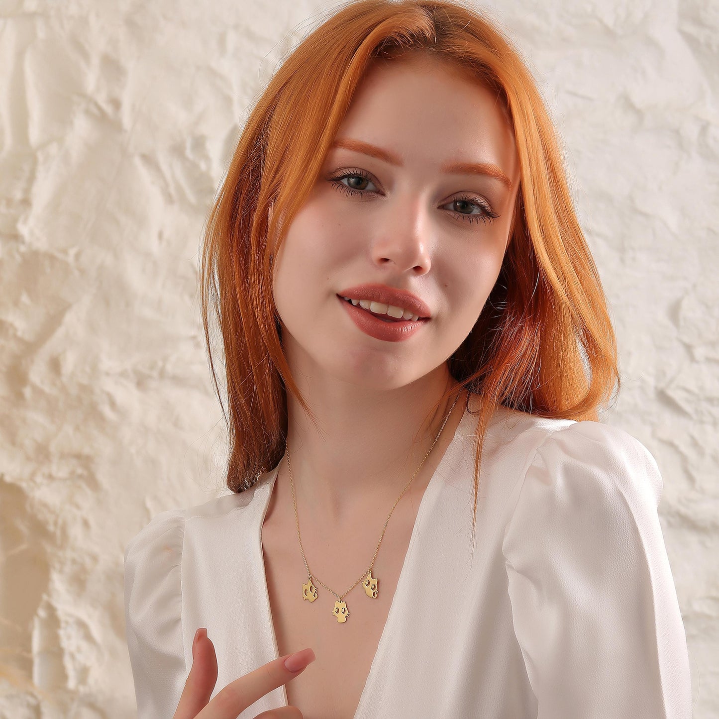 Handmade Sterling Silver Cat Pendant Necklace: Minimalist Gold or Rose Gold