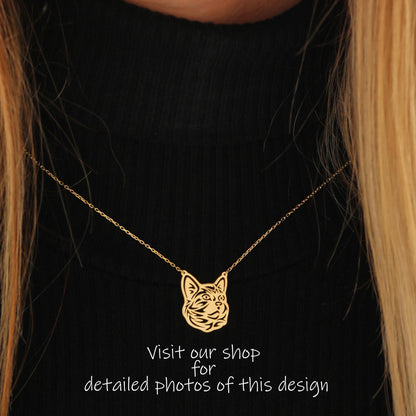 Handmade Sterling Silver Cat Pendant Necklace: Minimalist Gold or Rose Gold