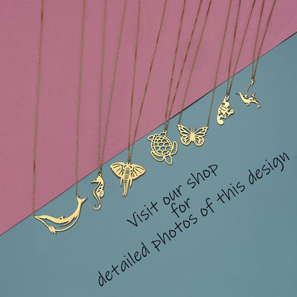 Handmade Sterling Silver Cat Pendant Necklace: Minimalist Gold or Rose Gold