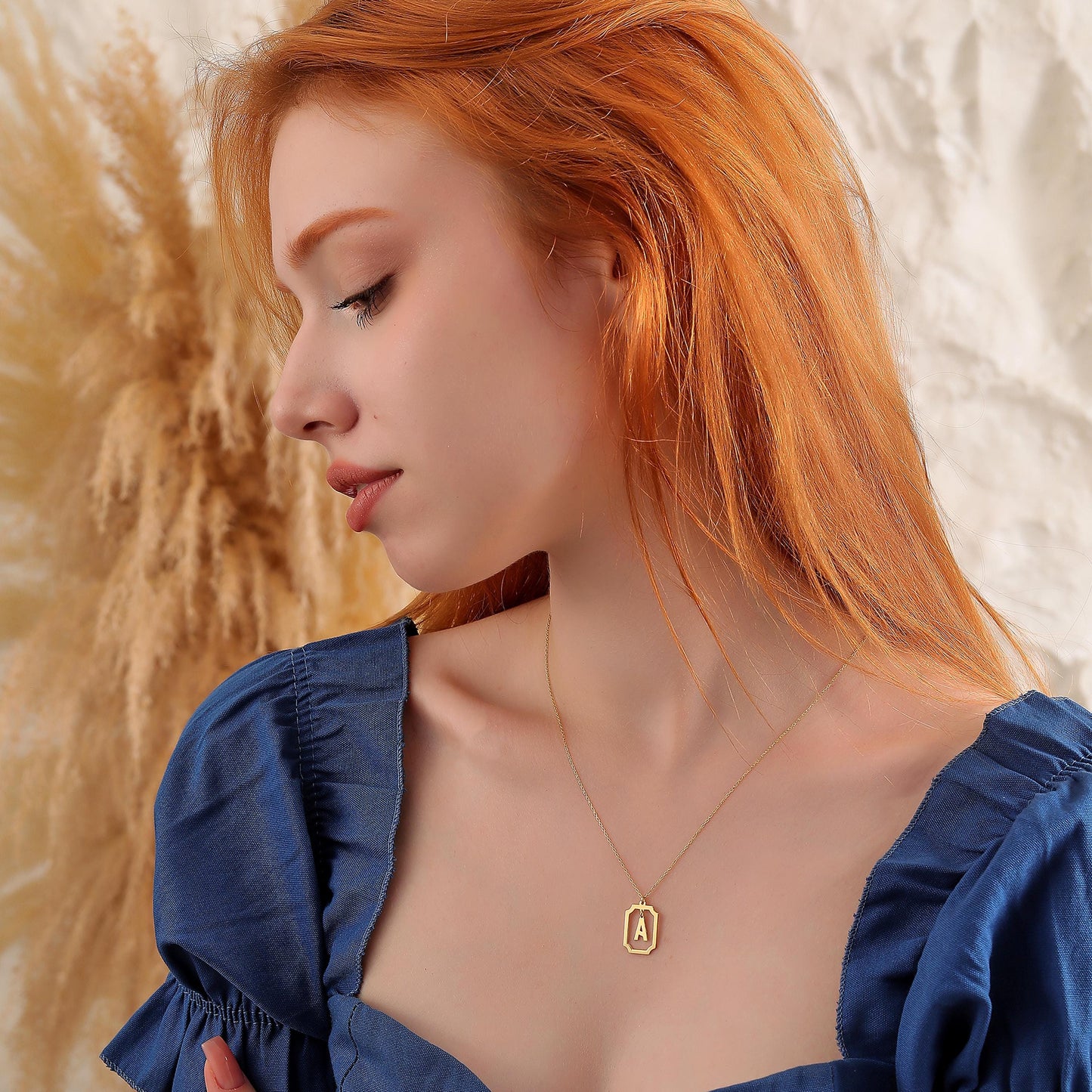 Personalized Initial Pendant Necklace: Sterling Silver Framed Monogram