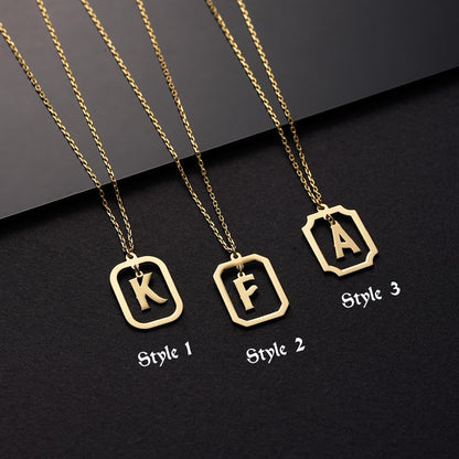 Personalized Initial Pendant Necklace: Sterling Silver Framed Monogram