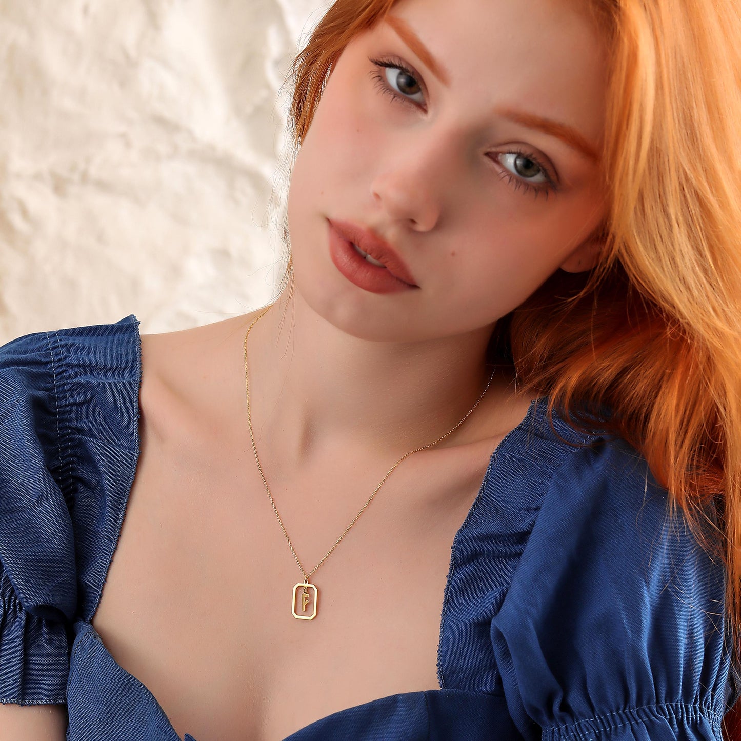 Personalized Initial Pendant Necklace: Sterling Silver Framed Monogram