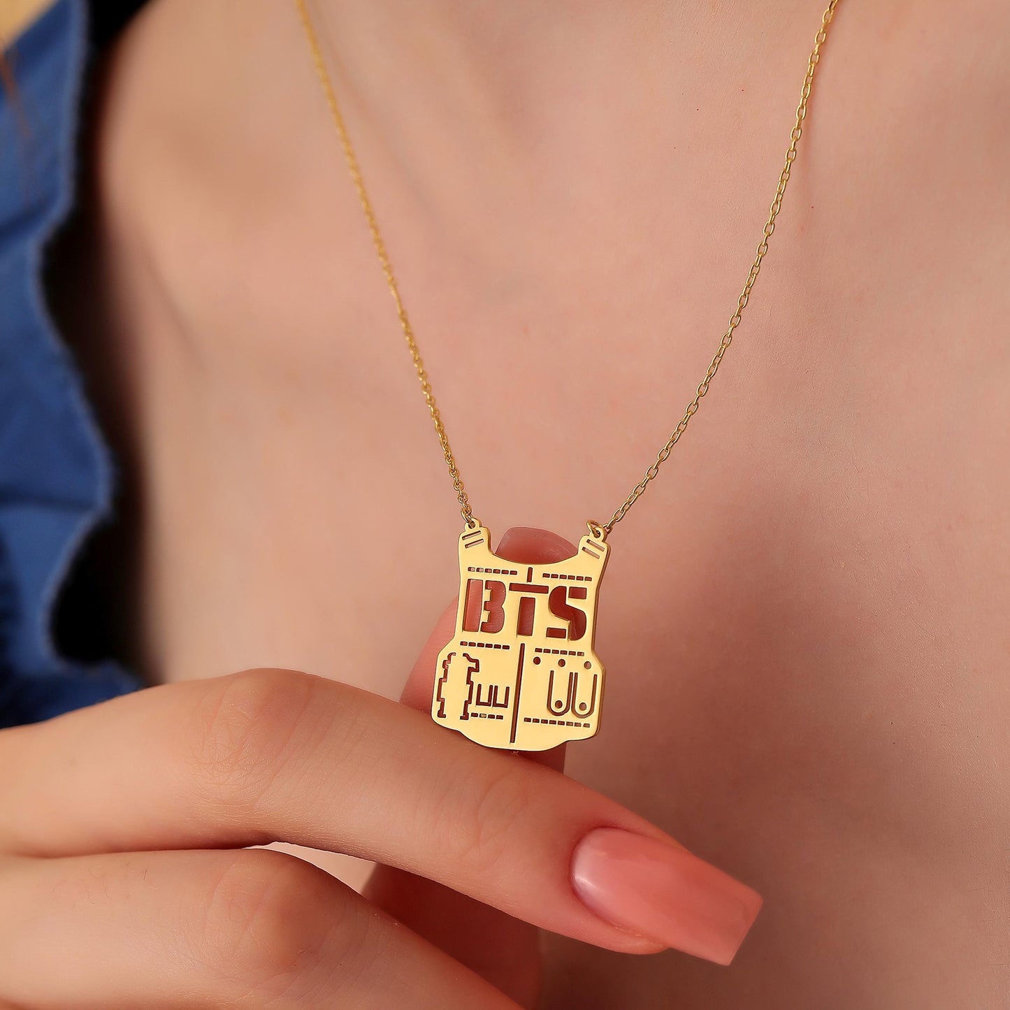 BTS Army Necklace: Minimalist Kpop Jewelry, Silver or 14K Gold
