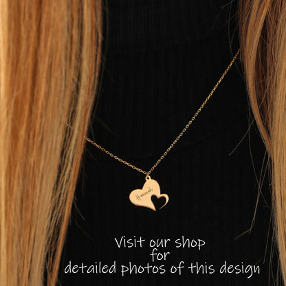 Personalized Infinity Necklace: Sterling Silver Heart or Cross Charm