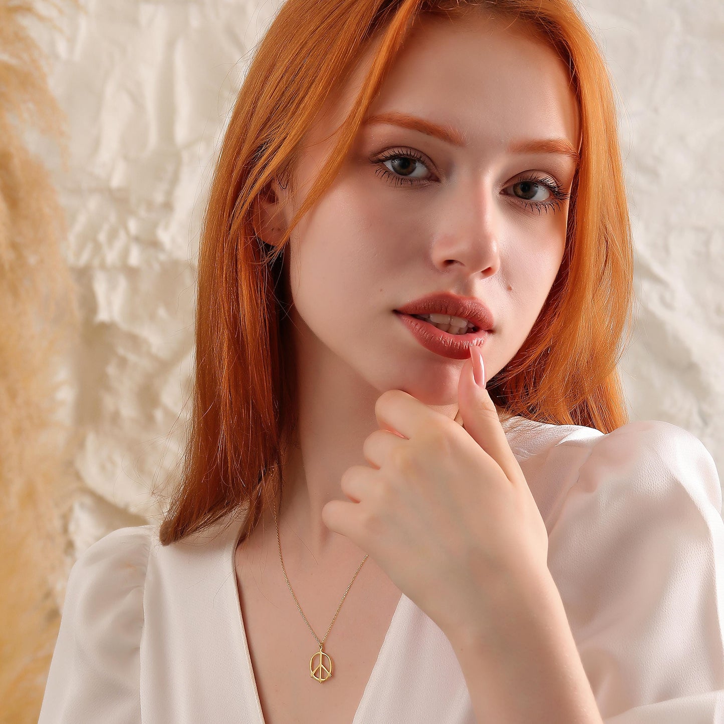 Handmade Peace Sign Necklace: Sterling Silver Boho Hippie Pendant