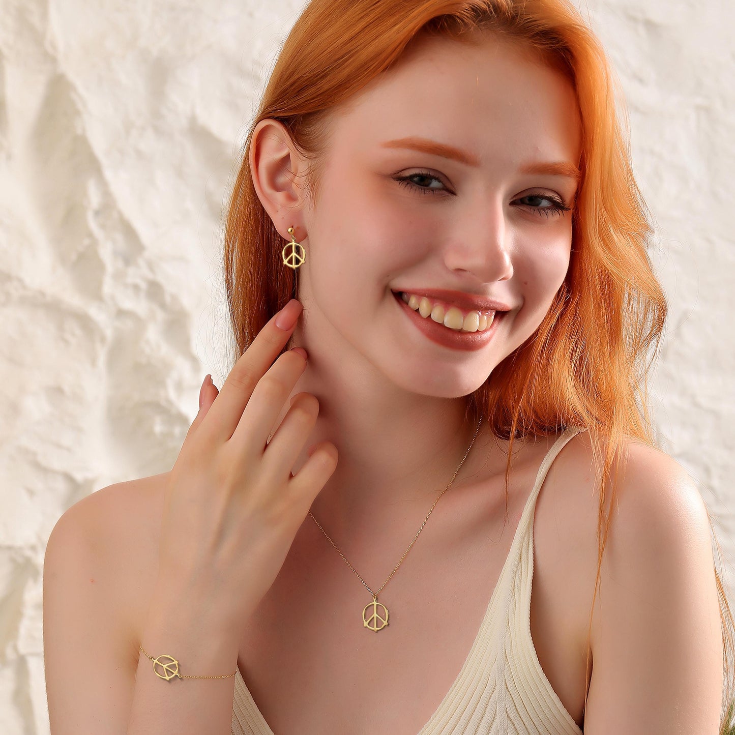 Handmade Peace Sign Necklace: Sterling Silver Boho Hippie Pendant