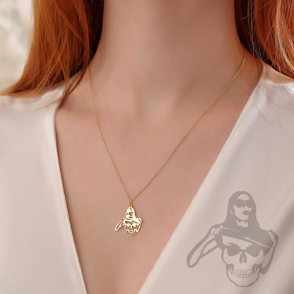 Gothic Skull Pendant Necklace: Sterling Silver or Gold Plated