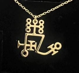 Lucifer Sigil Necklace: 14K Solid Gold or 925 Sterling Silver